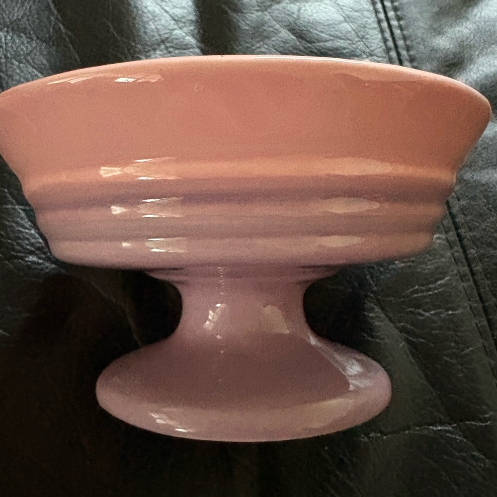 Fiesta Pink and Purple Ceramic Pedestal Bowl. Set of 4